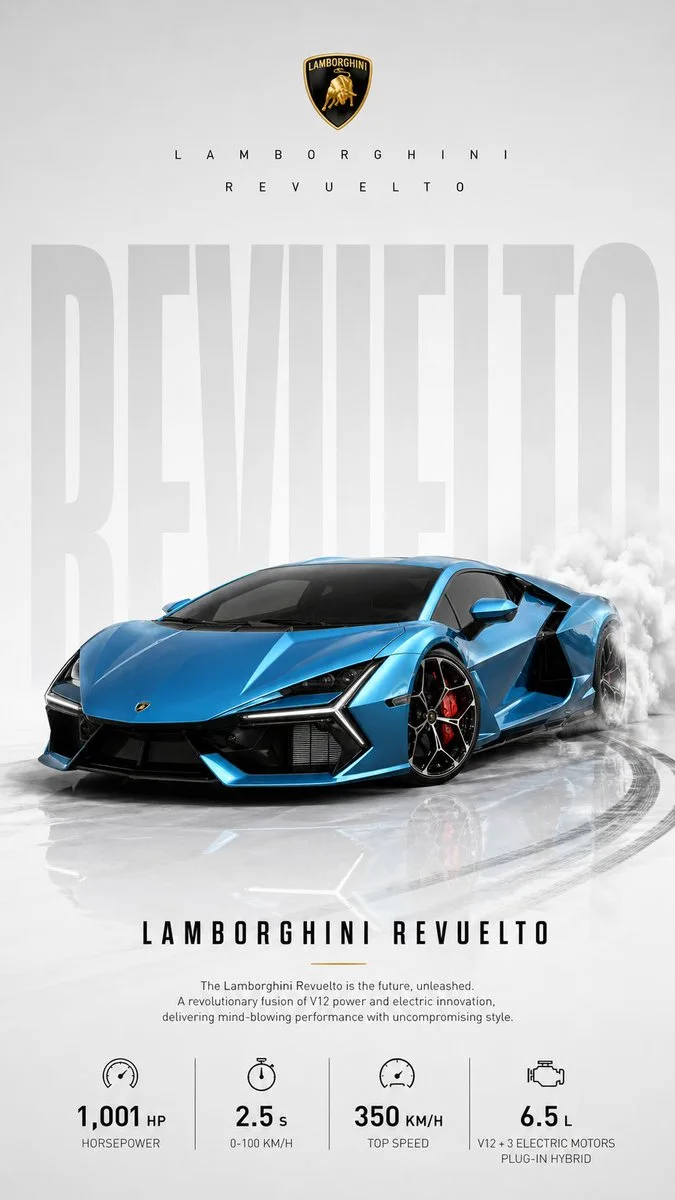 A high-key studio car drift poster with semi-transparent typography dominating the background and crisp reflections.