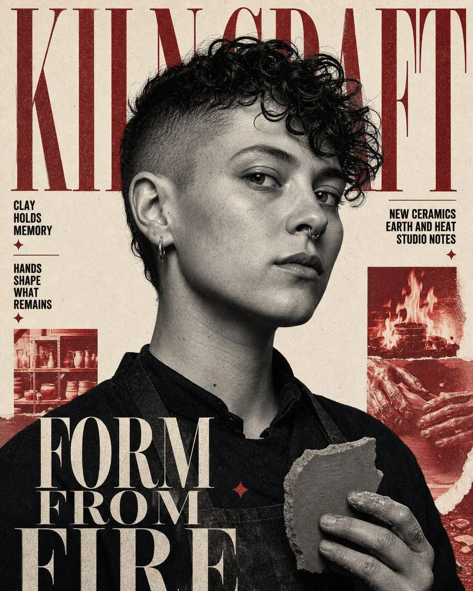 A Paper Mastheads magazine cover variation showing another fictional magazine identity with the same bone-paper, oxblood typography, and collage cover engine.