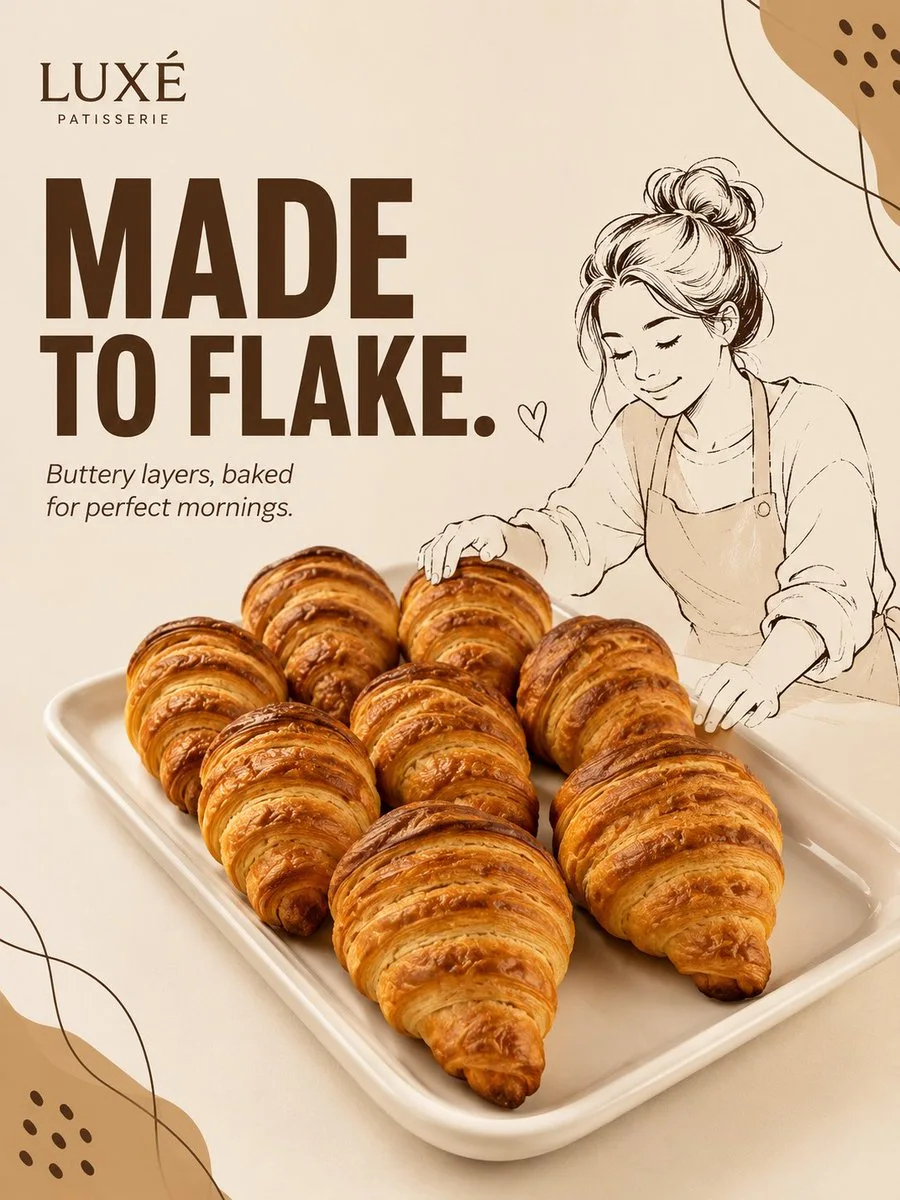 A mixed-media product campaign variation combining photographic realism with a simplified editorial illustrated figure.