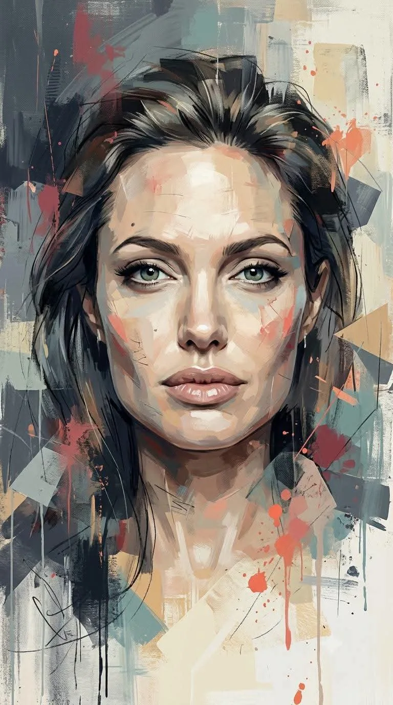 Source result image 2 attached to the original post for the Mixed-media portrait painting prompt.
