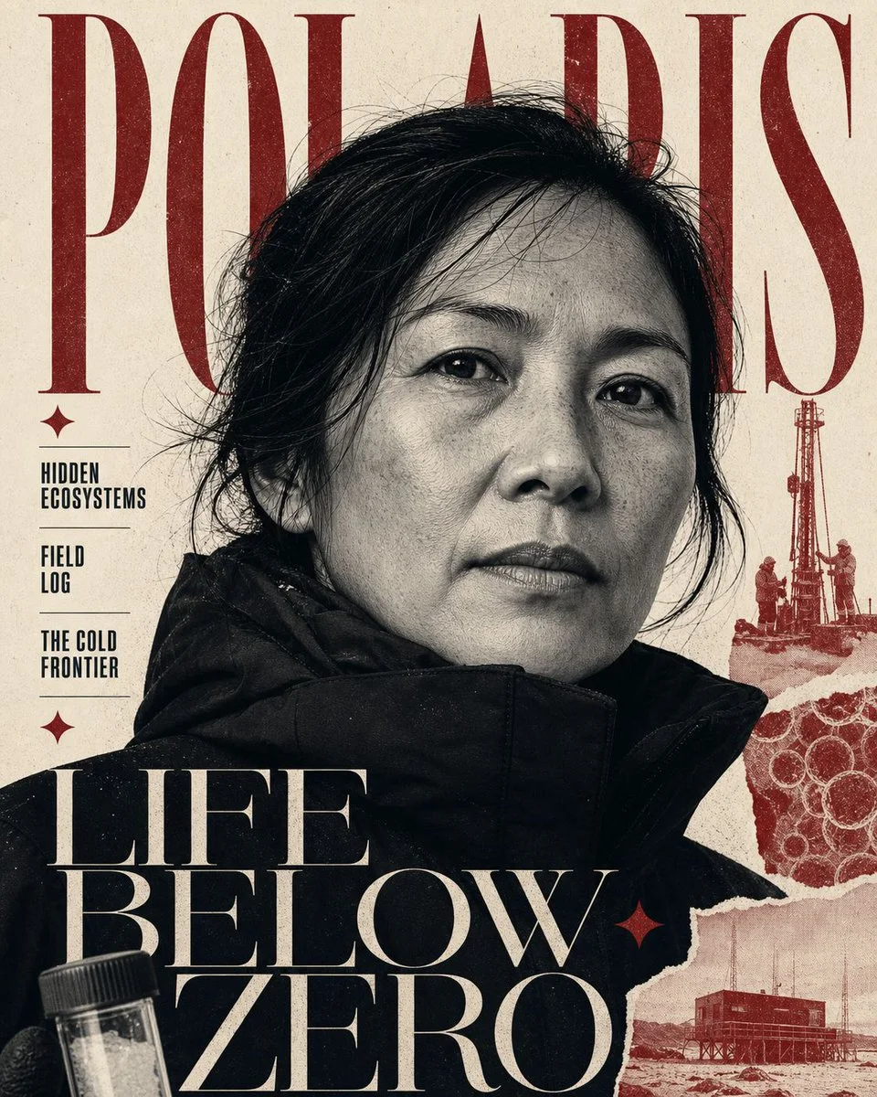 A Paper Mastheads magazine cover variation with bone paper texture, oxblood serif masthead, black-and-white portrait, and red duotone collage elements.