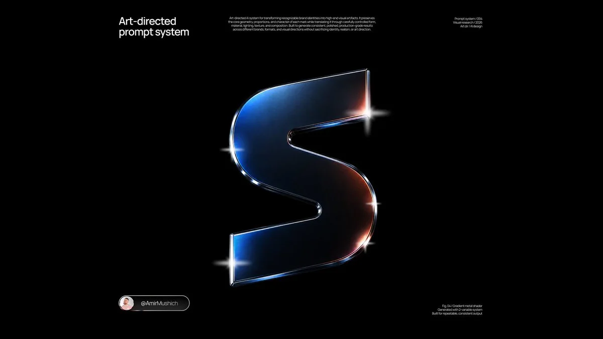 Dark-metal 3D emblem logo variation showing the machined logo form and reflective bevel details.
